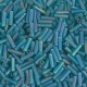 Miyuki Bugles 6mm Stiftperlen - Matted transparent teal ab BGL2-2405FR